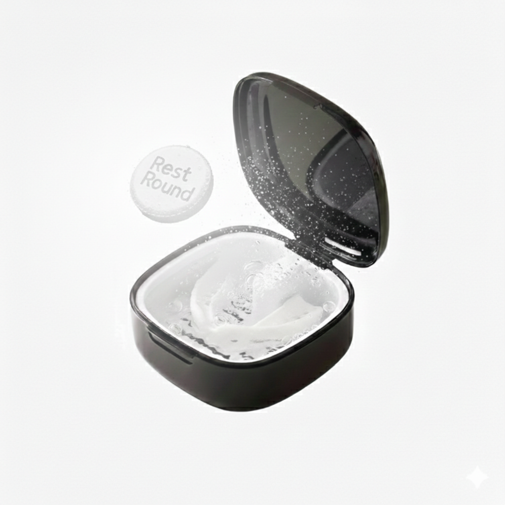 REST ROUND 2-in-1 Mouth Guard Clean & Store Case